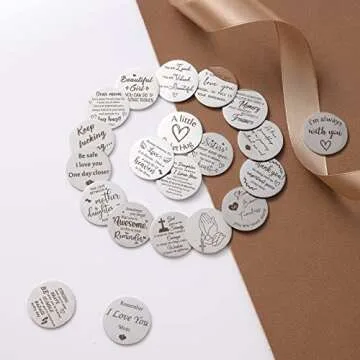 Jack&Chris Pocket Hug Token Long Distance Relationship Keepsake, Double Sided Message Engraved with Leather Keychain, JC65