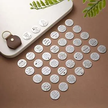 Jack&Chris Pocket Hug Token Long Distance Relationship Keepsake, Double Sided Message Engraved with Leather Keychain, JC65