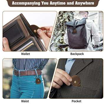 Jack&Chris Pocket Hug Token Long Distance Relationship Keepsake, Double Sided Message Engraved with Leather Keychain, JC65