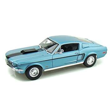 Maisto 1:18 Scale Metallic Blue 1968 Ford Mustang GT Cobra Jet