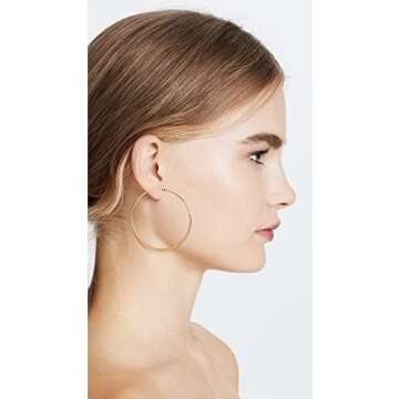 Jennifer Zeuner Jewelry Women's Small Hoop Earrings, Gold, One Size