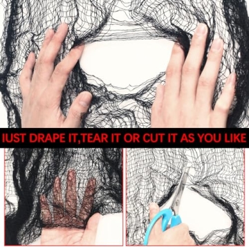 8 Pack Halloween Black Gauze Wall Decor for Haunted House Decorations