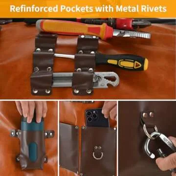 Yhtpouqe Chef Aprons for Men Women. Work Aprons. Heavy Duty Tool Aprons with Cross Back Straps and Multiple Pockets, Size M-XXL