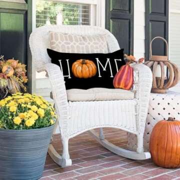 AACORS Fall Lumbar Pillow Cover 12x20 Home Pumpkin Decorative Pillow Case Thanksgiving Farmhouse Cus...