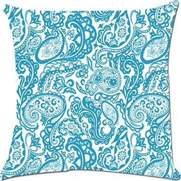 Stylish Blue Geometric Throw Pillow Covers - Set of 4