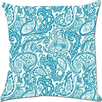 Stylish Blue Geometric Throw Pillow Covers - Set of 4