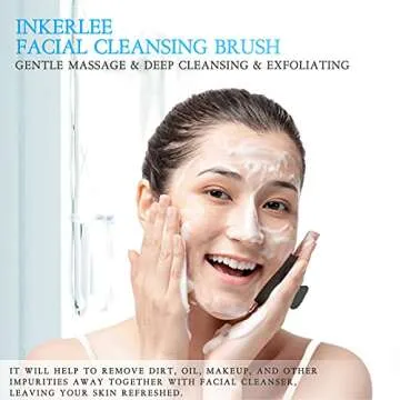 INKERLEE Silicone Face Scrubber Exfoliator Brush, Manual Facial Cleansing Exfoliating Brush, Gentle ...