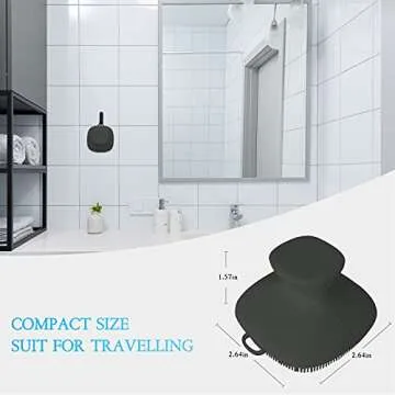 INKERLEE Silicone Face Scrubber Exfoliator Brush, Manual Facial Cleansing Exfoliating Brush, Gentle Face Scrub Wash Brush for Women and Men (Black)