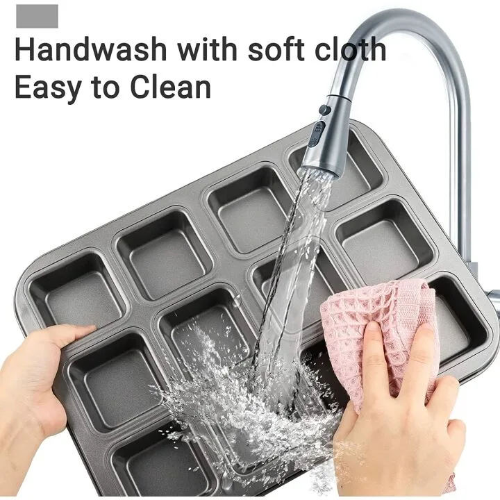 Beasea Non-Stick Brownie Pan with Dividers - 12 Cavity