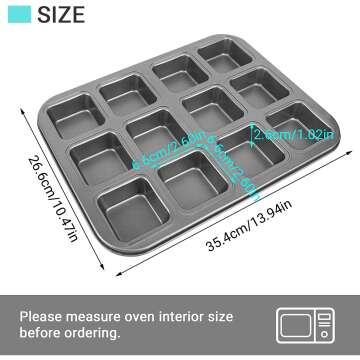 Beasea Non-Stick Brownie Pan with Dividers - 12 Cavity