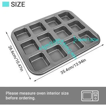 Beasea Non-Stick Brownie Pan with Dividers - 12 Cavity