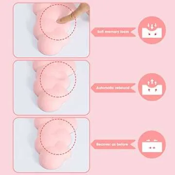 MANBASNAKE Keyboard Cloud Wrist Rest,PU High Density Memory Foam with Non-Slip Base for Typing Pain Relief,Ergonomic Keyboard Pad with Wrist Support for Home Office/Computer/Laptop/Gaming-Light Pink