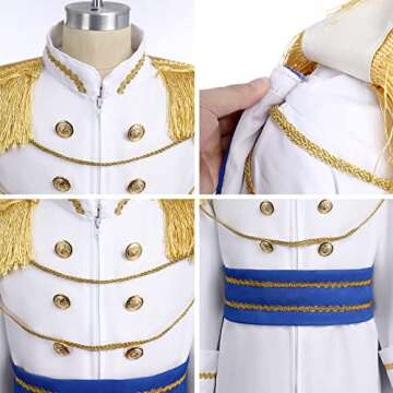 IBAKOM Prince Charming Costume for Boys Halloween Christmas Cosplay Outfits Toddler Medieval Royal Knight Fairytale Dress Up