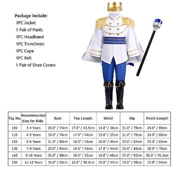 IBAKOM Prince Charming Costume for Boys Halloween Christmas Cosplay Outfits Toddler Medieval Royal Knight Fairytale Dress Up