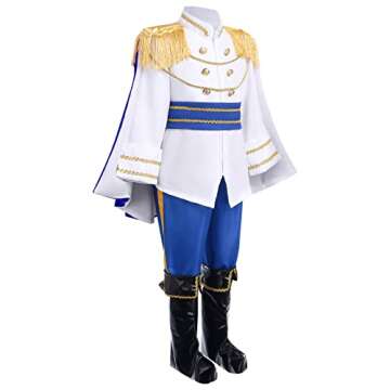 IBAKOM Prince Charming Costume for Boys Halloween Christmas Cosplay Outfits Toddler Medieval Royal Knight Fairytale Dress Up