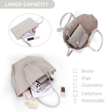 Juoxeepy Work Bag Faux Leather Tote Bag for Women Trendy Handbag Purse Fall Shoulder Bag with Magnetic Closure