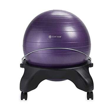 Gaiam Classic Backless Balance Ball Chair – Exercise Stability Yoga Ball Premium Ergonomic Chair f...