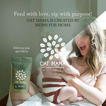 Oat Mama Spiced Pear Postpartum Healing Tea: Turmeric Fights Inflammation Promotes Recovery (Natural Herbs for Relaxation & Hormonal Balance), 28 Cups
