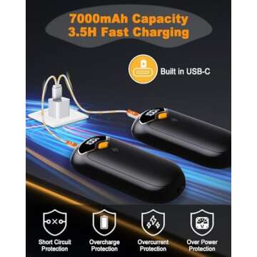 Hand Warmers Rechargeable for Outdoor Use - LED Display