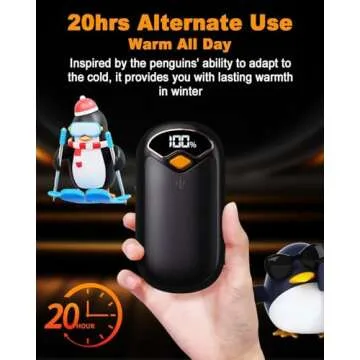 Hand Warmers Rechargeable for Outdoor Use - LED Display