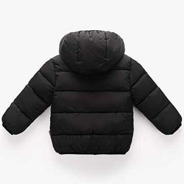 LAVIQK 1-7 Years Baby Boys Girls Toddlers Winter Coats Puffer Jacket with Removable Fur Hooded Down ...