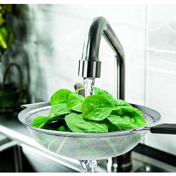 Kafoor 9" Fine Mesh Strainer with Rubber Handle