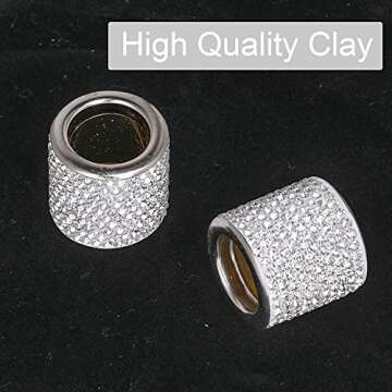 JUSTTOP Car Seat Headrest Decoration - 4 Pack Headrest Collars, Rhinestone Interior Seat Accessories...