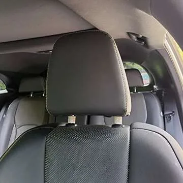 JUSTTOP Car Seat Headrest Decoration - 4 Pack Headrest Collars, Rhinestone Interior Seat Accessories, Bling Bling Crystal Diamond Car Interior Decoration Ring (White)