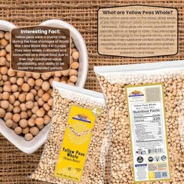 Rani Dried Yellow Peas Whole - Natural & Kosher 64oz