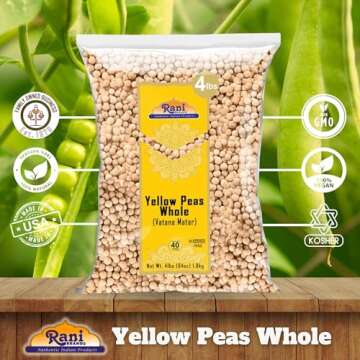 Rani Dried Yellow Peas Whole - Natural & Kosher 64oz