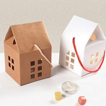 Small Business Supplies 20pcs Wedding Candy Boxes House Shaped Candy Boxes Boxes Paper Treat Bags Kr...