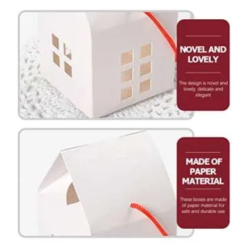 Small Business Supplies 20pcs Wedding Candy Boxes House Shaped Candy Boxes Boxes Paper Treat Bags Kraft Paper Package Box for Wedding Birthday Shower Small Shipping Boxes