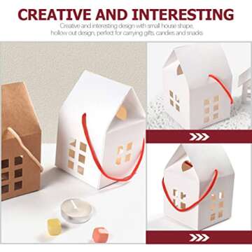 Small Business Supplies 20pcs Wedding Candy Boxes House Shaped Candy Boxes Boxes Paper Treat Bags Kraft Paper Package Box for Wedding Birthday Shower Small Shipping Boxes