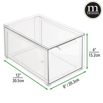 mDesign Clear Stackable Bathroom Organizer Bins - 8 Pack