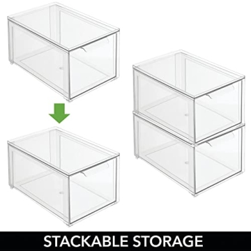 mDesign Clear Stackable Bathroom Organizer Bins - 8 Pack
