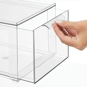 mDesign Clear Stackable Bathroom Organizer Bins - 8 Pack