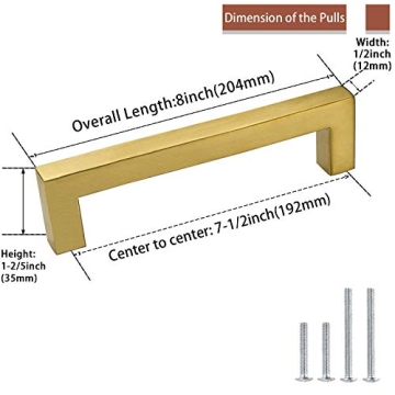 Goldenwarm Brass Kitchen Cabinet Hardware - Stylish Pulls