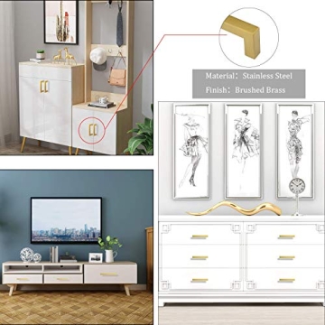 Goldenwarm Brass Kitchen Cabinet Hardware - Stylish Pulls