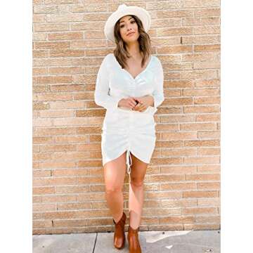 BTFBM Women Long Sleeve Off Shoulder Bodycon Dress