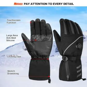 4000mAh Heated Gloves for Men Women, Rechargeable Electric Battery Hand Warmers Gloves Heating Winter Warm Touchscreen Gloves Waterproof Windproof Gloves for Outdoor Cycling Skiing Hiking Working