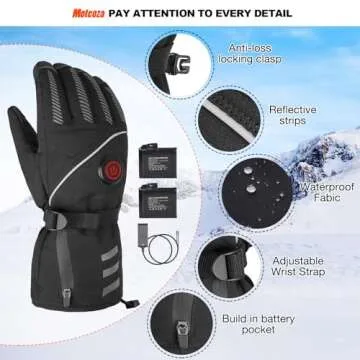 4000mAh Heated Gloves for Men Women, Rechargeable Electric Battery Hand Warmers Gloves Heating Winter Warm Touchscreen Gloves Waterproof Windproof Gloves for Outdoor Cycling Skiing Hiking Working
