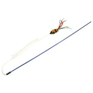 PURRfect Cat Toys Go-Fur-It Cat Toy - Colorful Feather Wand with Noise Makers