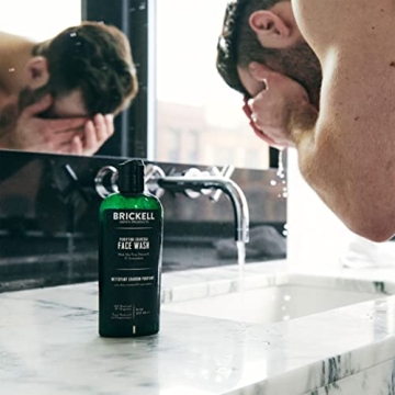 Brickell Men's Charcoal Face Wash for Hydrated Skin