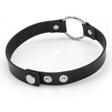 Eigso O-Ring Punk Choker Necklace - Vintage Goth Style Collar