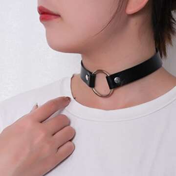 Eigso O-Ring Punk Choker Necklace for Vintage Style