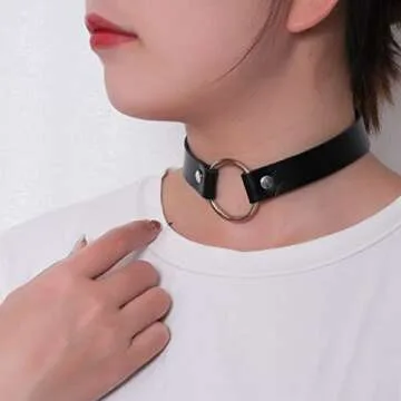 Eigso O-Ring Punk Choker Necklace for Vintage Style
