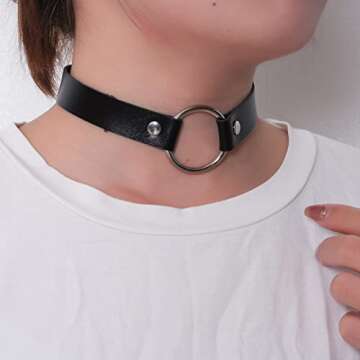 Eigso O-Ring Punk Choker Necklace for Vintage Style