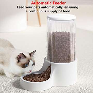 Makikuser Automatic Cat Feeder, 3.8L Large Automatic Cat Feeders Gravity Cat Food Dispenser with Det...