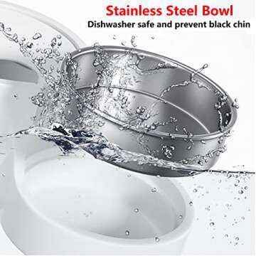 Makikuser Automatic Cat Feeder, 3.8L Large Automatic Cat Feeders Gravity Cat Food Dispenser with Detachable Top Lid, Visible Bottle and Stainless Steel Bowl for Cat, Dog and Pet (White)