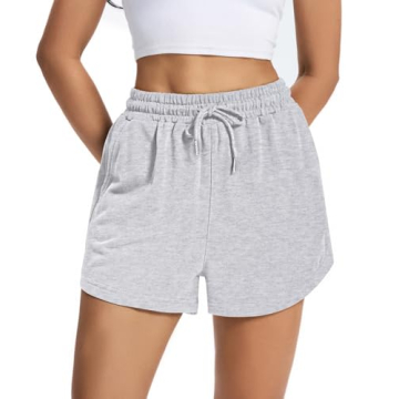Women's Comfortable Sweat Shorts for Summer: High Waisted with Pockets